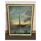 VINTAGE FRAMED WASHINGTON MONUMENT PICTUTRE