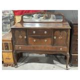 VINTAGE SIDEBOARD W/ MIRROR, 49" T X 48"L X 20" W