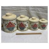 VINTAGE RANSBURG METAL KITCHEN CANISTER SET