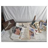 BOX OF VINTAGE PAPERWORK, PICTURES, RECIPES