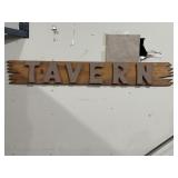 TAVERN WOOD SIGN, 54" L X 7 1/2" W