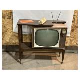 VINTAGE PINK ZENITH TELEVISION W/ ROLLING CART