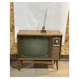 VINTAGE AMBASSADOR TELEVISION, TURNS ON
