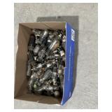 BLUE BOX FULL OF VACUUM TUBES