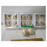 RAUCH IND. GOLD VINTAGE CHRISTMAS ORNAMENTS