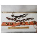 VINTAGE SLEIGH BELLS ON LEATHER STRAPS