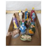 CHALKWARE HAND PAINTED NATIVITY FIGURES