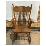 PRESSED BACK VINTAGE ROCKING CHAIR