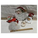 VINTAGE CHRISTMAS ORNAMENTS, SANTA WALL HANGER