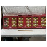 SETS OF HOLIDAY TIME GOLD CHRISTMAS ORNAMENTS