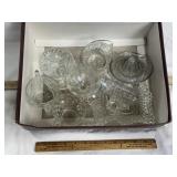 BOX OF CLEAR GLASS DISHES