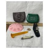 COIN POUCH, ADVERTISING, POCKET KNIFE, CLIPPERS