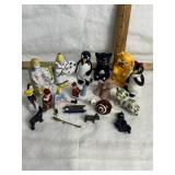 CERAMIC, PLASTIC, METAL FIGURES, S & P SHAKERS