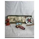 CERAMIC DOG, NAPCO BIRD PLAQUE, PLATE, PAPER