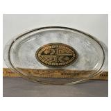 GOLD TONE MID-CENTURY PYREX SERVING DISH