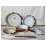 RED & WHITE ENAMELWARE