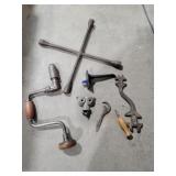 VINTAGE HAND TOOLS, 4-WAY, HAND DRILL, WRENCH