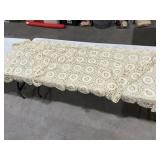 VINTAGE LACED BEDSPREAD, 83" X 62"