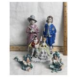 OCCUPIED JAPAN PORCLEIN FIGURES, PIXIE ELF FIGURES