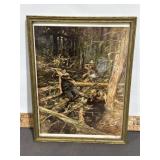 "A WOUNDED GRIZZLY" C.M. RUSSELL FRAMED PRINT