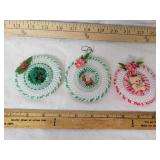 RETRO STYLE HANDMADE CHRISTMAS WREATH ORNAMENTS
