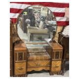 ART DECO "WATERFALL" VANITY, BAKELITE HANDLES