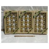 3 SETS OF VINTAGE PYRAMID JUMBO GOLD ORNAMENTS