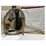 VINTAGE FRENCH ROCOCO-STYLE BRONZE HANGING MIRROR