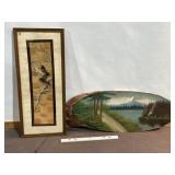 PICTURE ON WOOD, FRAMED ORIENTAL PICTURE