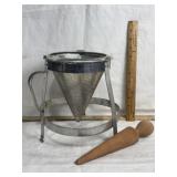 VINTAGE STRAINER W/ PESTLE