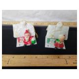 VINTAGE PLASTIC SANTA & MISS SANTA HOUSE DECORATIN