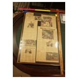 FRAMED DALE EARNHARDT NEWSPAPER CLIPPINGS
