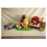PLASTIC M & M DISPENSER COLLECTIBLES, GOLF, CAR