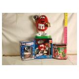 M & M ITEMS & DISPENSERS, FOOTBALL, BASKETBALL