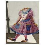 CARDBOARD CLOWN GIRL CUT OUT FOR PHOTO