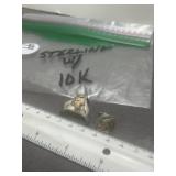 11 GRAMS 10K GOLD & STERLING CUT RING, JEWELRY