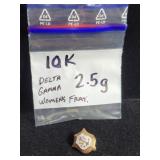 10K GOLD 2.5g DELTA GAMMA FRAT. PIN (TESTED)