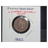 1862 INDIAN HEAD CENT COPPER/ NICKEL