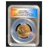 ANACS GRADED MS67 ROOSEVELT DOLLAR