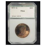 GRADED 1971-S PROOF 66 KENNEDY HALF