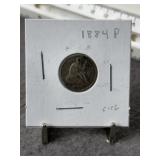 1884 SEATED LIBERTY DIME