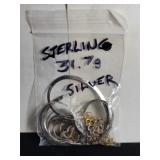 31.7g STERLING SILVER JEWELRY SCRAP BAG