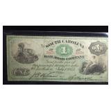 1873 S. CAROLINA RAILROAD CO. $1 FARE ONE PASSENGR