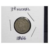1866 THREE CENT NICKEL