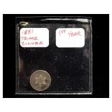 1851 SILVER THREE CENT "TRIME" COIN