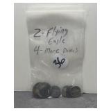 2 - FLYING EAGLE CENTS, 4 - MERCURY DIMES
