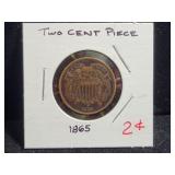 1865 TWO CENT PIECE