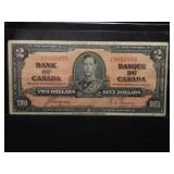 $2 1937 CANADA BANK NOTE