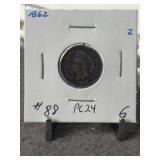 1862 INDIAN CENT - COPPER, NICKEL