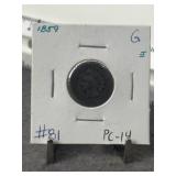 1859 INDIAN CENT - COPPER, NICKEL